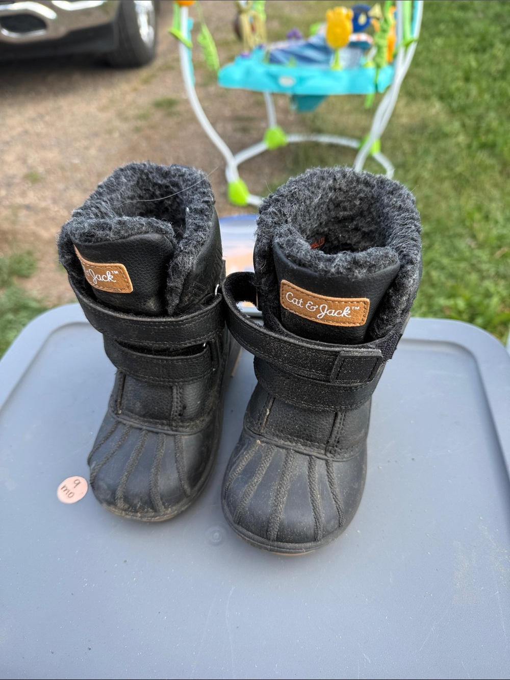 Cat & Jack Black Kids' Fleece-Lined Winter Boots